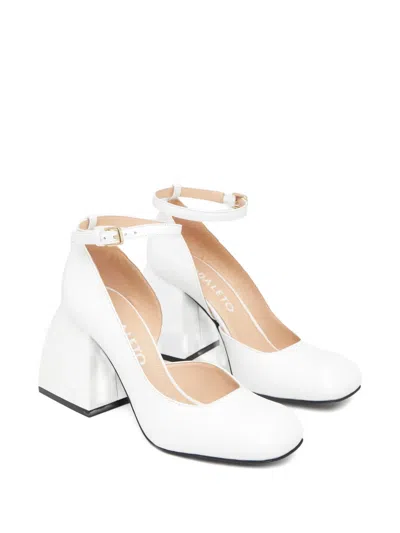 Nodaleto 85mm Bulla Pia Ankle-strap Square-toe Pumps In White