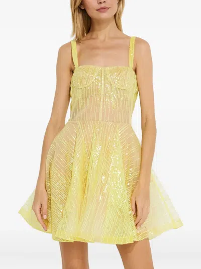 Bronx And Banco Mademouselle Sequin-embellished Mini Dress In Yellow