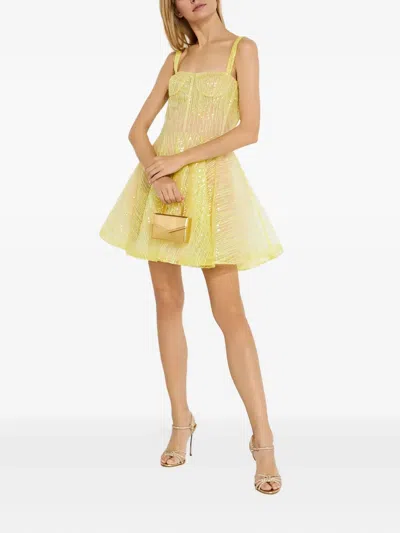 Bronx And Banco Mademouselle Sequin-embellished Mini Dress In Yellow