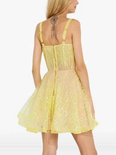 Bronx And Banco Mademouselle Sequin-embellished Mini Dress In Yellow