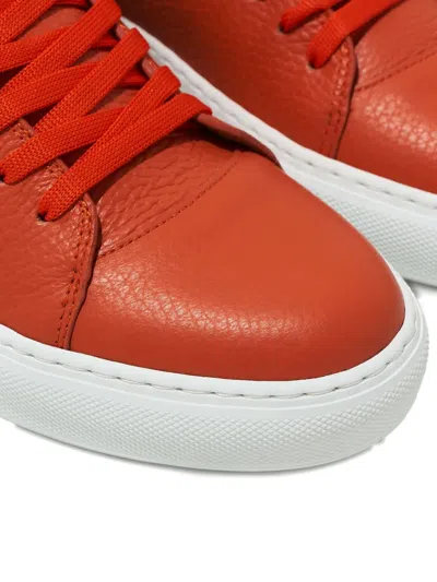 Buscemi Padlock Leather Sneakers In Orange