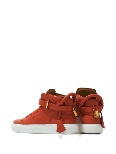 Buscemi Padlock Leather Sneakers In Orange