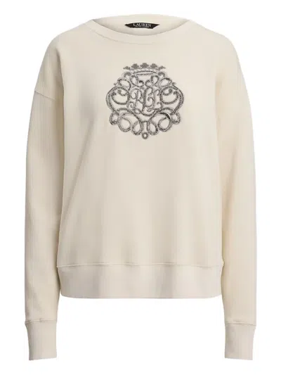 Ralph Lauren Embroidered Sweater In Neutral