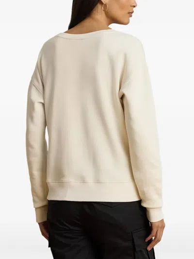 Ralph Lauren Embroidered Sweater In Neutral