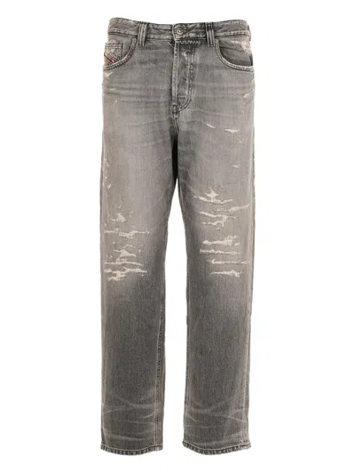 Diesel Distressed Jeans In Gray