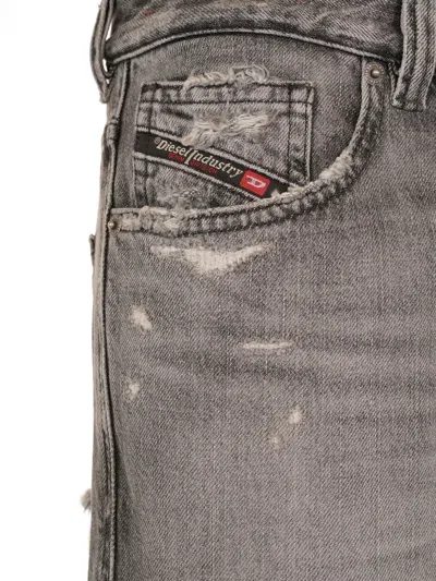 Diesel Distressed Jeans In Gray