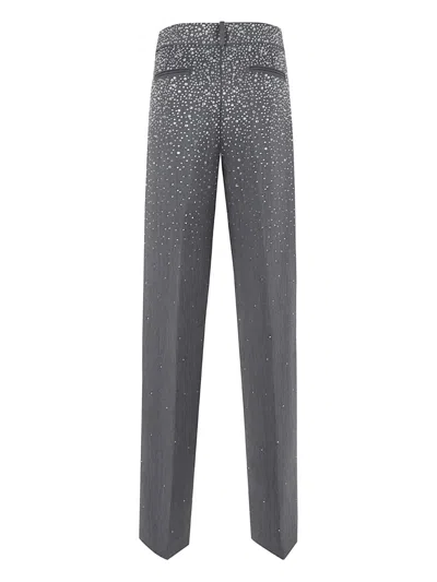 Alex Perry Crystal-embellishment Trousers In Gray