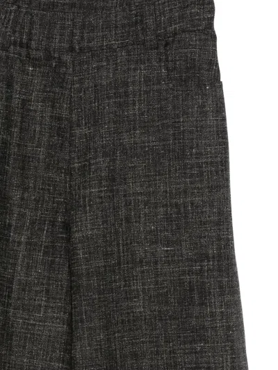 Alysi Tailored Wide-leg Pants With Textured Check Pattern In Black