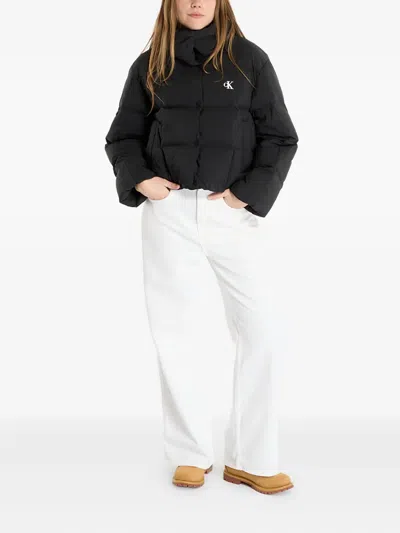 Calvin Klein Short Down Puffer Jacket In Blue