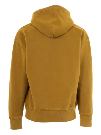 Msgm Logo Hooded Sweater In Brown