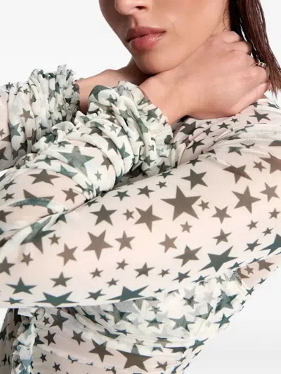 One Teaspoon Party Star-print Ruffled Top In Multi