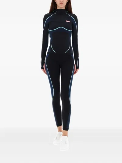 Casablanca Slim Fit Hooded Long Sleeve Top In Black