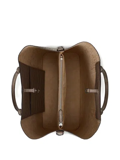 Ralph Lauren Marcy Large Embossed Leather Satchel In Neutral