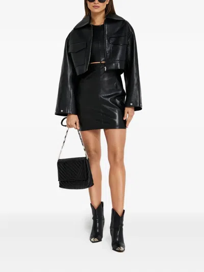 Nanushka Layan With Button And Loop Detail Waist Mini Dress In Black