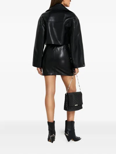 Nanushka Layan With Button And Loop Detail Waist Mini Dress In Black