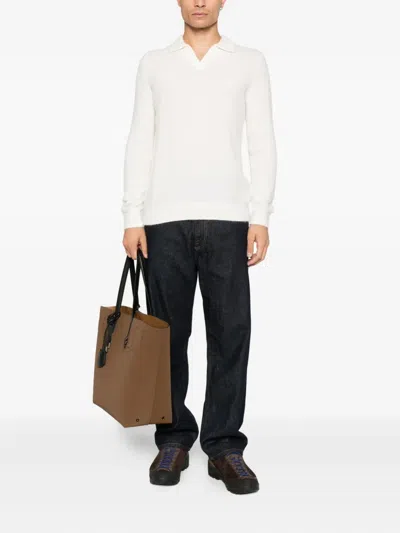 Mc2 Saint Barth V-neck Sweater In White