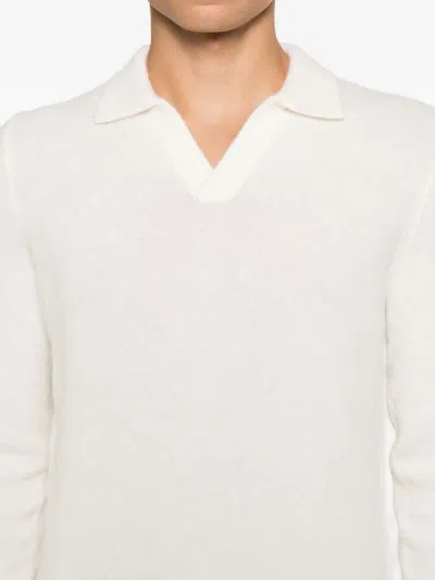 Mc2 Saint Barth V-neck Sweater In White