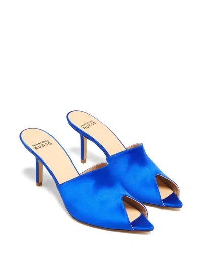 Francesco Russo 75mm Sabot Sandals In Blue