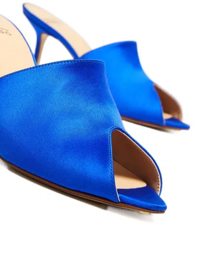 Francesco Russo 75mm Sabot Sandals In Blue