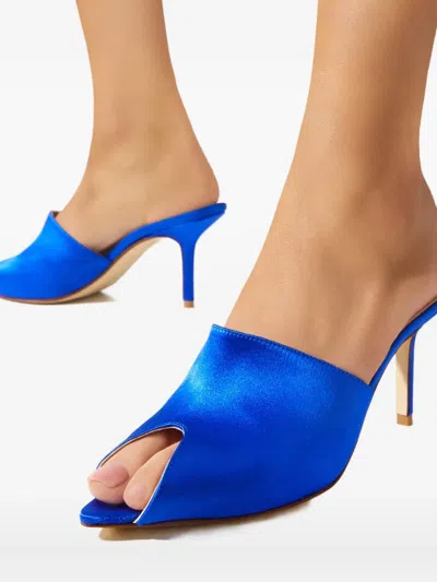 Francesco Russo 75mm Sabot Sandals In Blue