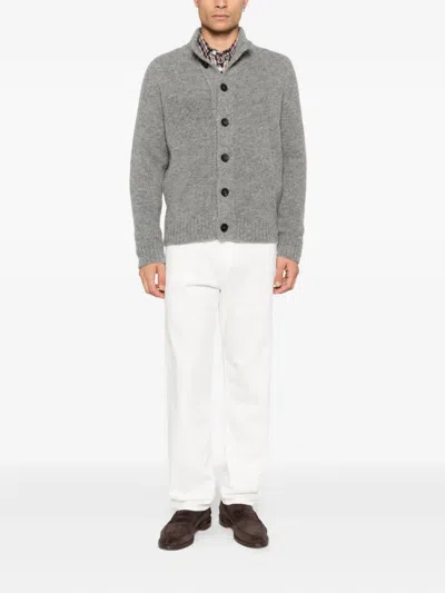 Filippo De Laurentiis Buttoned Wool Cardigan In Gray