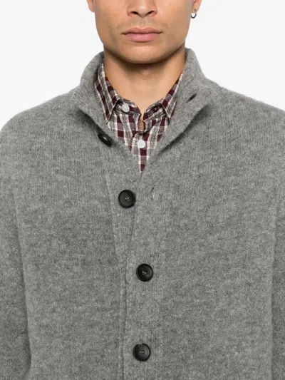 Filippo De Laurentiis Buttoned Wool Cardigan In Gray