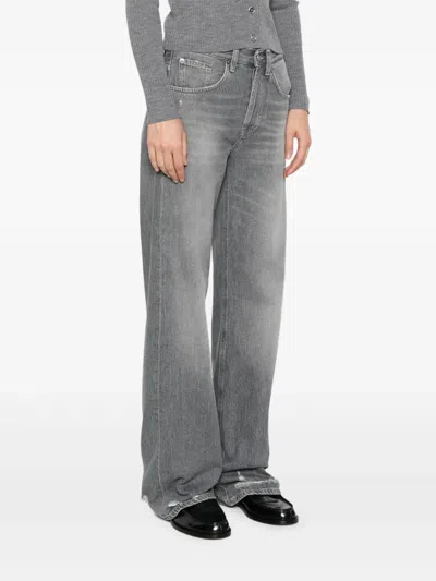 Dondup Distressed Jeans In Gray