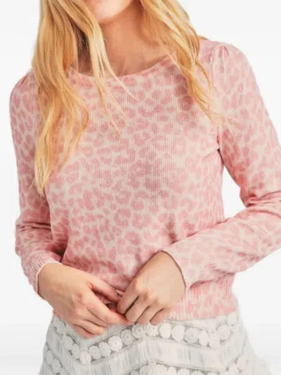 Loveshackfancy Margarita Animal-patterned Sweater In Pink