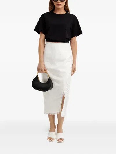 Simkhai Quinton Fringed Midi Skirt In White