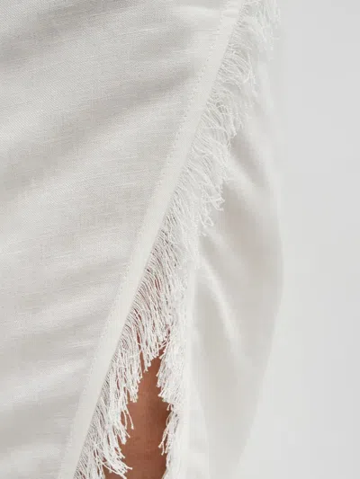 Simkhai Quinton Fringed Midi Skirt In White