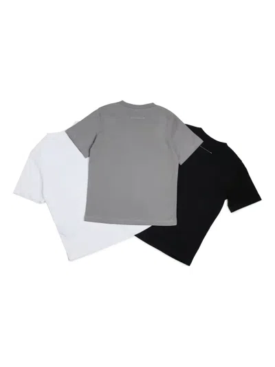Mm6 Maison Margiela Graphic T-shirt (pack Of Three) In Gray