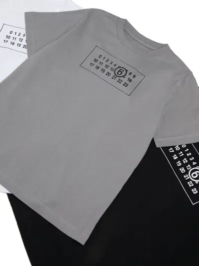 Mm6 Maison Margiela Graphic T-shirt (pack Of Three) In Gray