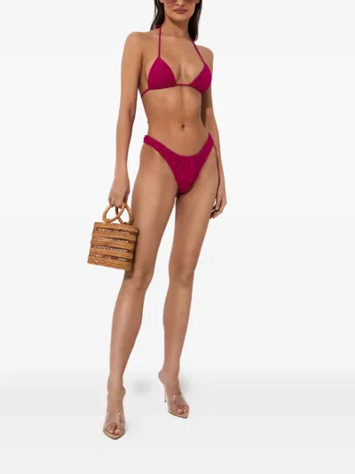 Reina Olga Guia Solid Terry Triangle Bikini In Pink