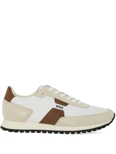 Hugo Boss Sneakers Panel Rubber Sole In Neutral