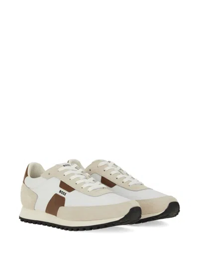 Hugo Boss Sneakers Panel Rubber Sole In Neutral