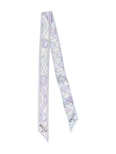 Pucci Abstract Pattern Lightweight Long Scarf In Pink