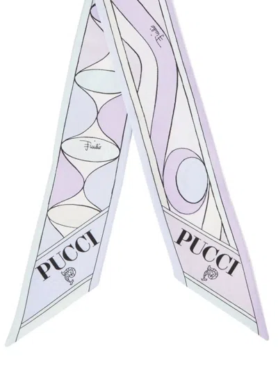 Pucci Abstract Pattern Lightweight Long Scarf In Pink