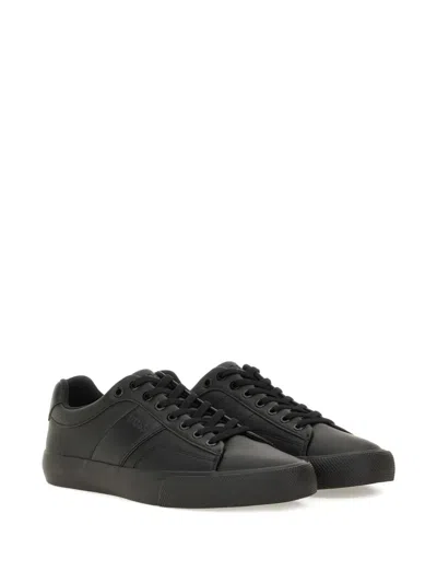 Hugo Boss Lace-up Panelled Sneakers In Black