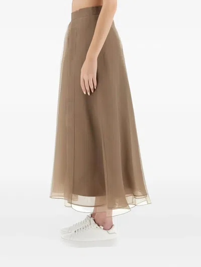 Brunello Cucinelli "paneled Circle" Skirt In Multi