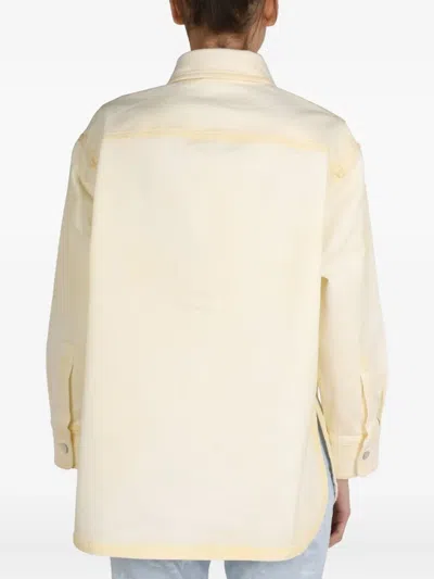 Stella Mccartney Yellow Solid Shirt Collar Jacket In Yellow