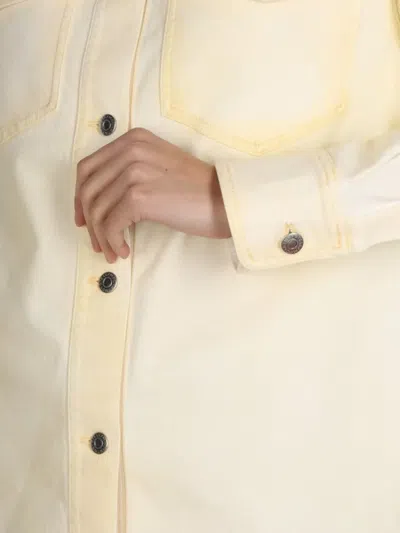 Stella Mccartney Yellow Solid Shirt Collar Jacket In Yellow