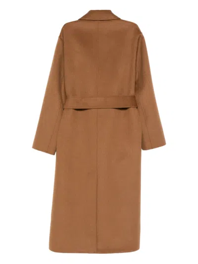 Aspesi Belted Wool Coat In Brown