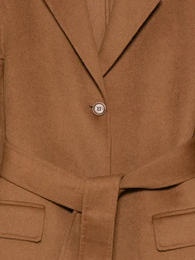 Aspesi Belted Wool Coat In Brown