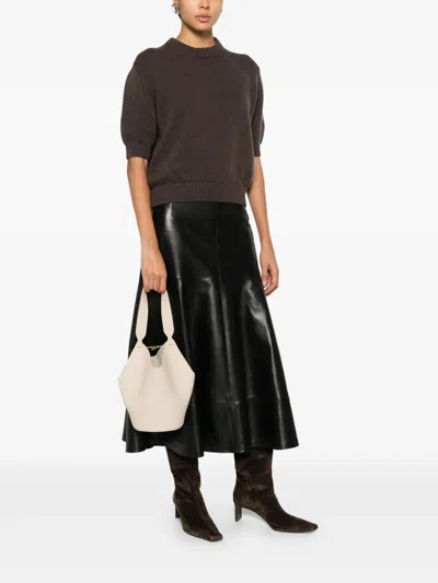 Khaite Golden Goose Black Leather Chelsea Ankle Boots In Pink