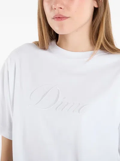 Dime Cursive-logo T-shirt In White