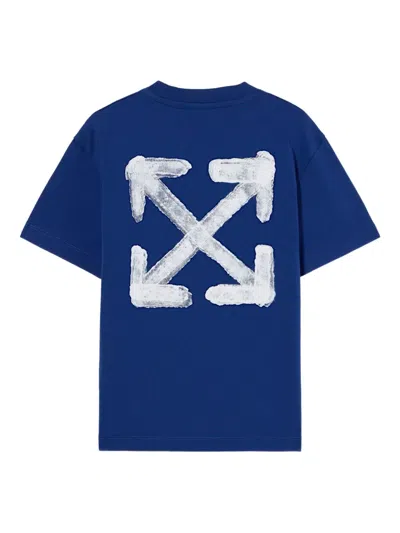 Off-white Arrow Sponge T-shirt In Blue