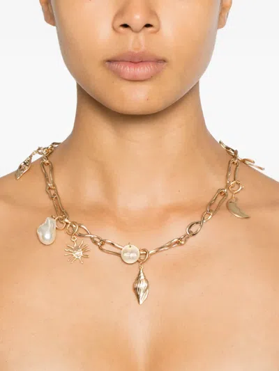 Cult Gaia Charm-chain Necklace In Gold