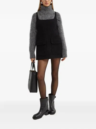 16arlington Ambra Square-neck Mini Dress In Black