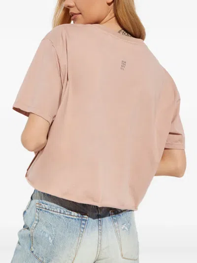 One Teaspoon Raw-edge Printed T-shirt In Pink