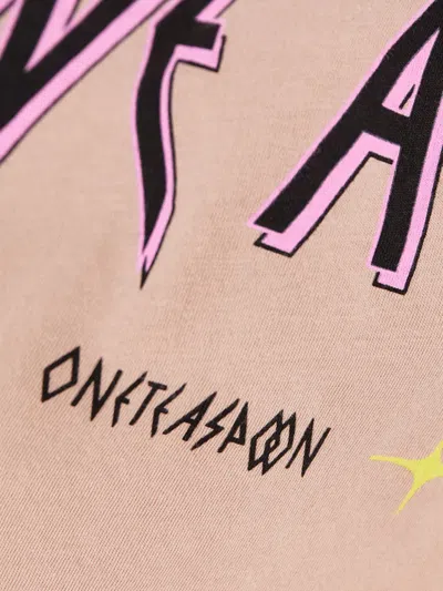 One Teaspoon Raw-edge Printed T-shirt In Pink